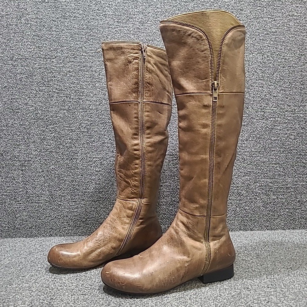 Miz Mooz Leigh Women's Brown Flat Zip Boots US 6.5